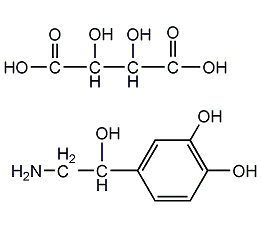 (-)-(R)-除腎上腺素氫化鹽一水結(jié)構(gòu)式